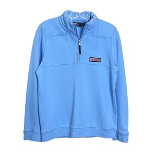 Vineyard Vines Boy's Sz L Pullover Zip-Up Sweatshirt Blue Cotton Classic WarmUp